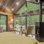 fireplace in lodge