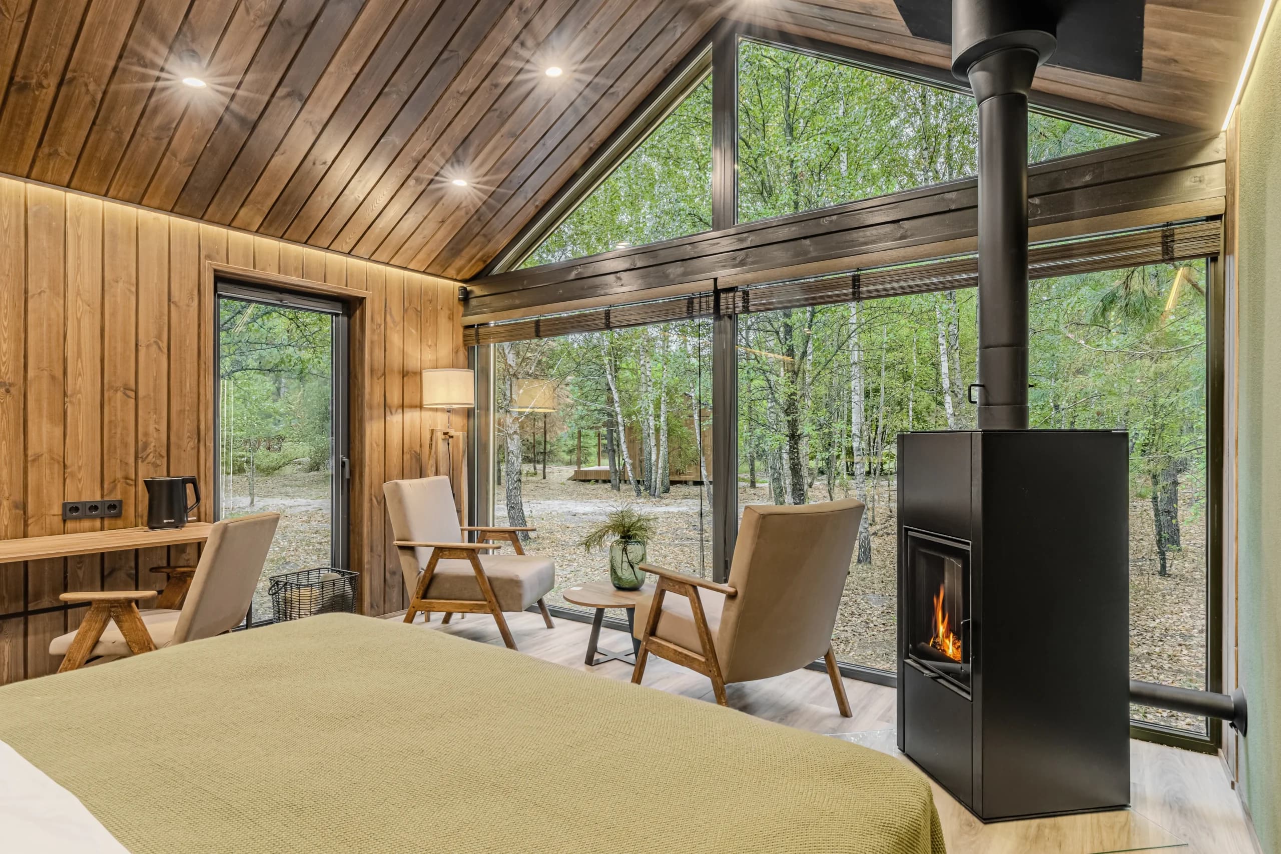Loggia from the inside. Open windows