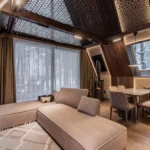 A-frame Forrest Duet living room