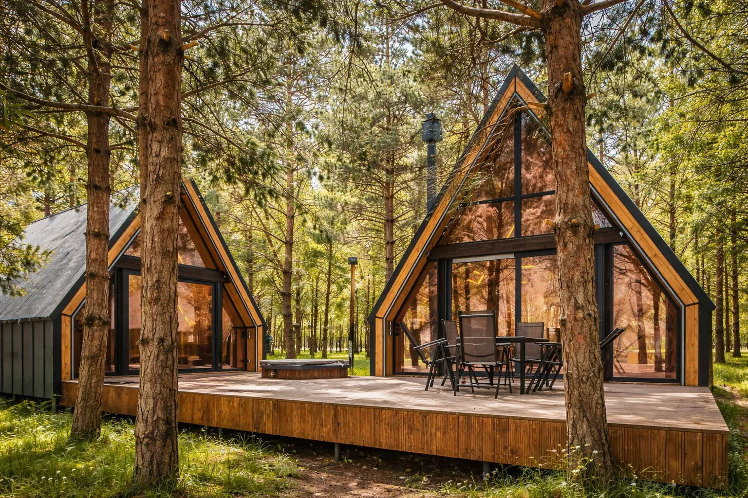 A-frame Forrest Duet outside summer