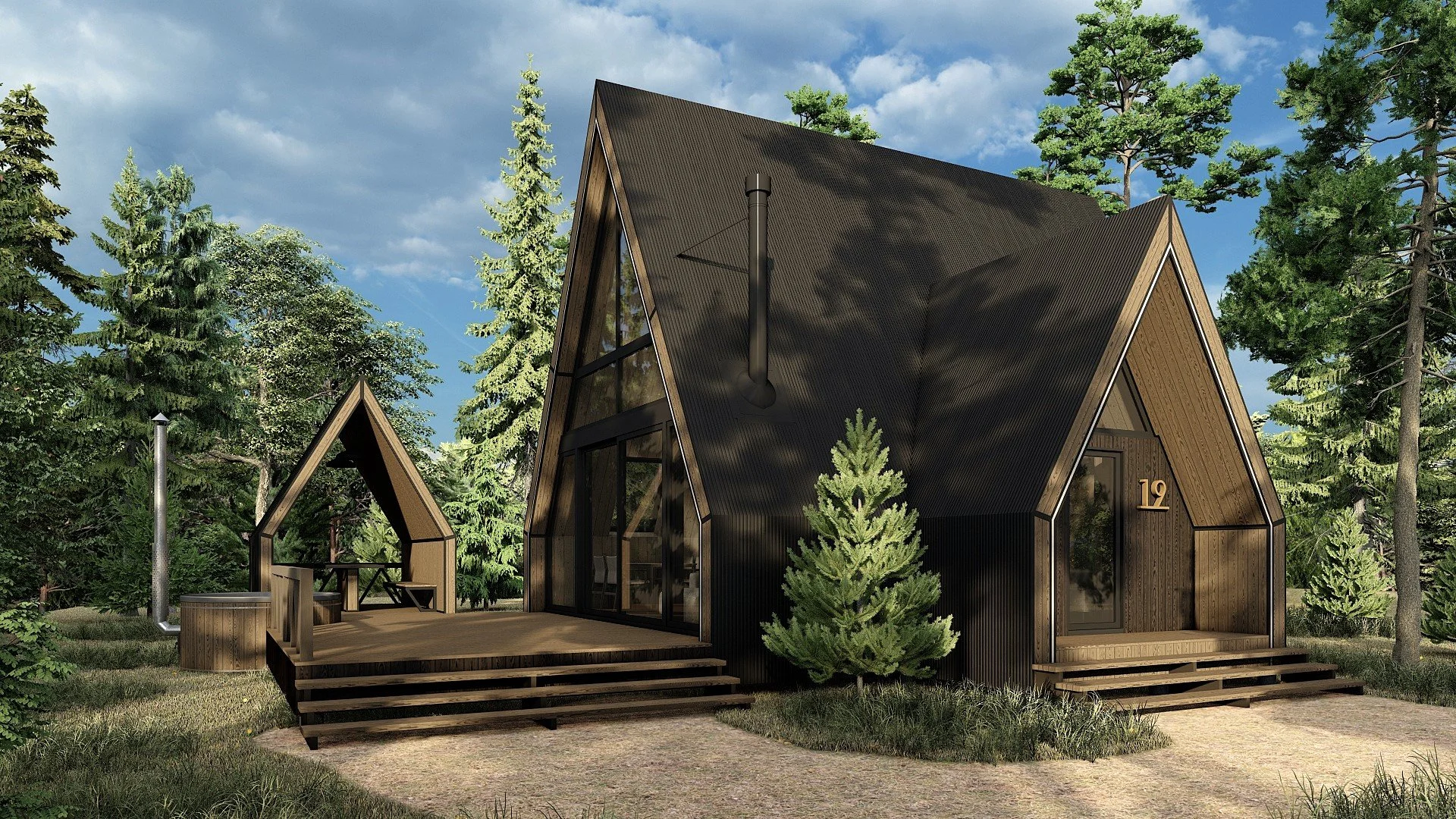 A-frame Forrest Dzen outside2